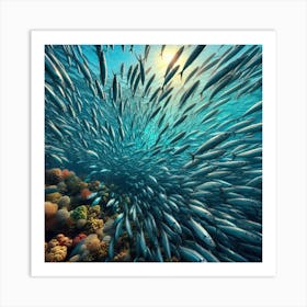 School Of Sardines Art Print