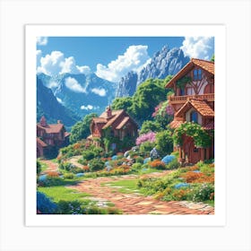 Village In The Mountains 6 Art Print