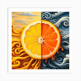 Half Lemon Half Orange Art Print