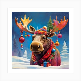 Moose In Winter Art Print