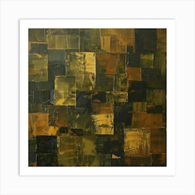 Abstract Painting, Oil On Canvas, Brown Color Art Print