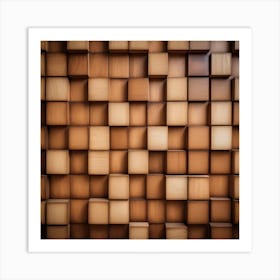 Wooden Cubes Wall Art Print