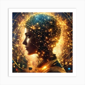 Futuristic Woman, abstract art of woman Art Print