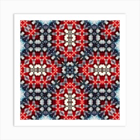 Blue Abstraction Watercolor Pattern Red And Blue Art Print