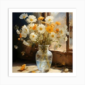 Daisies In A Vase 1 Art Print