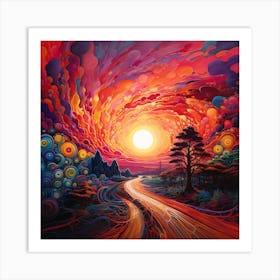 Sunset Road Art Print