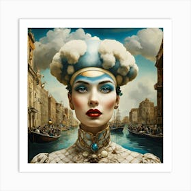 A Close Up Portrait Of Elegant Female Humpty With Art Print