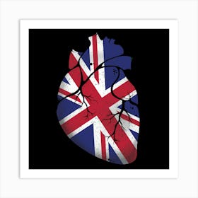 United Kingdom Heart Flag Art Print