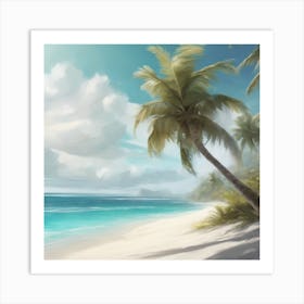 Palm Trees On The Beach 2 Art Print