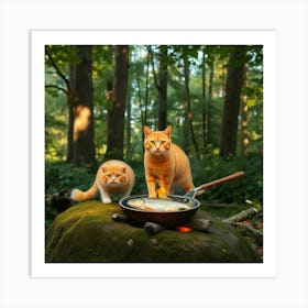 Flux Schnell A Vibrant Orange Tabby Cat With Bright Green Eyes 0 Art Print