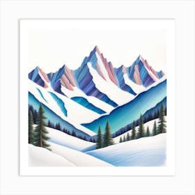 Snowy Mountains Art Print