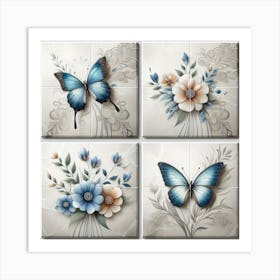 Decorative Art Butterfly Tiles 4 Art Print