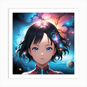 Anime Girl In Space Art Print
