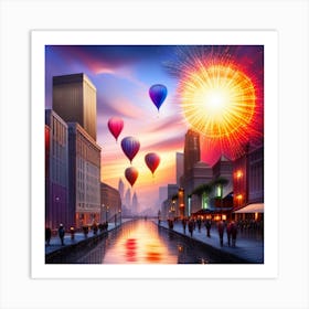 Hot Air Balloons In The Sky Art Print