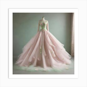 Pink Wedding Dress Art Print