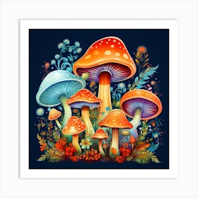 Colorful Mushrooms 9 Art Print