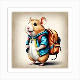 Hamster With Backpack 7 Art Print