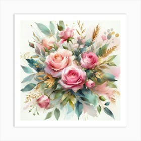 Pink Roses 5 Art Print