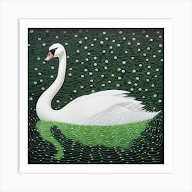 Ohara Koson Inspired Bird Painting Swan 4 Square Art Print