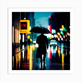 Rainy Night In The City Art Print