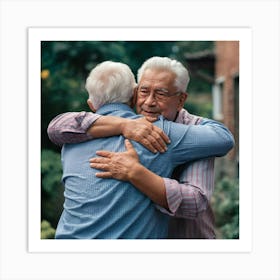 Senior Couple Hugging 2 Art Print