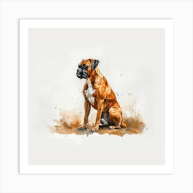  Bull Dog sitting quietly Art Print