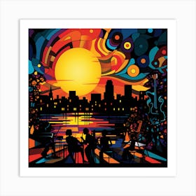 Jazz Band At Sunset Art Print