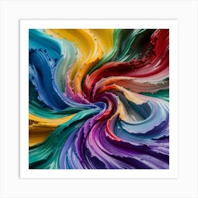 Abstract Swirl Of Colorful Paint Art Print