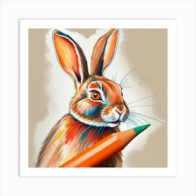 Hare Drawing Art Print