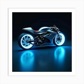 Ultra Fast Super Bike With Plasma Thrusters And Blue Neon Accents 1 Art Print