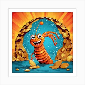 Gold Worm Art Print