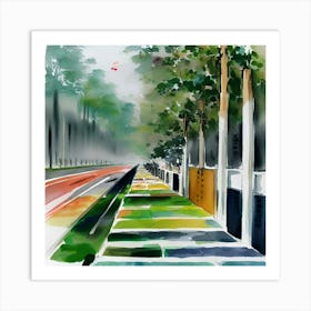 Roadside Painting Art Print