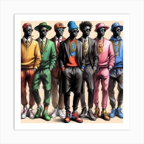 Young Men In Suits Art Print