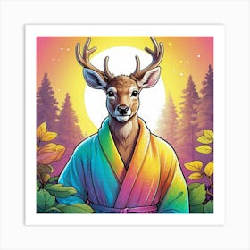 Deer In Bathrobe 15 Art Print