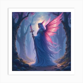 Soul Guardian In A Watercolor Twilight Realm, Colorful And Mystical 1 Art Print