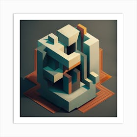 Closer To Perfectly Smooth A4 Paper Abstract Geometric 1 Art Print