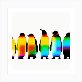 Rainbow Penguins Art Print