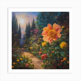 Dahlia Garden Art Print