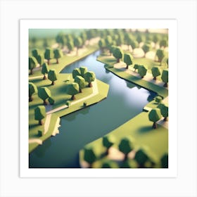 Low Poly Landscape 13 Art Print