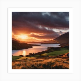 Sunset In Scotland Art Print