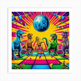 Dancing Dinos Art Print