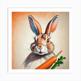 Rabbit With Carrots 11 Art Print