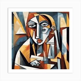 Cubism Woman Art Print