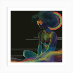 Psychedelic nude woman artwork Print, "Time Forgotten" Art Print