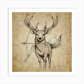 Deer With Bow And Arrow 8 Art Print