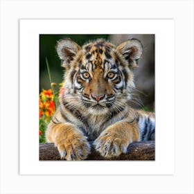 Playful Tiger Cub Print Art Art Print