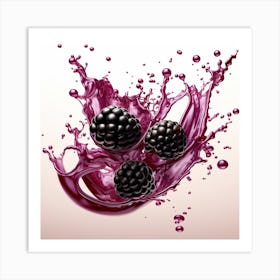 Blackberry Splash Art Print