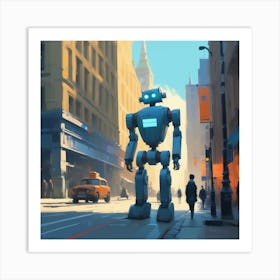 Robot In The City 91 Art Print