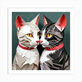 Two Cats Art Print