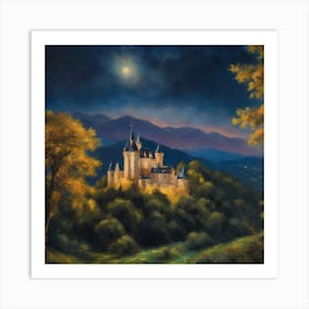 Castle In The Moonlight Art Print